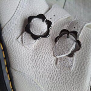 White Doc Martens Devon Flower Buckle size 10 womens